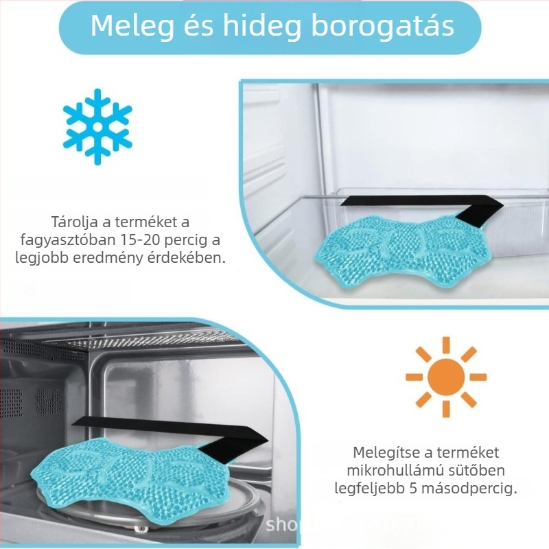 Gél hűtő/meleg kompressziós csomag lábra, bokára és térdre állítható pánttal; Anyagok: gél szemcsék, PVC, flanel; Univerzális használat; Doboz: 20 db