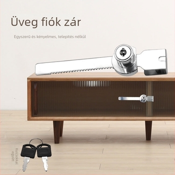 Push-pull üveg vitrín zár, Lixin Hardware, modell 1101, cinkötvözet