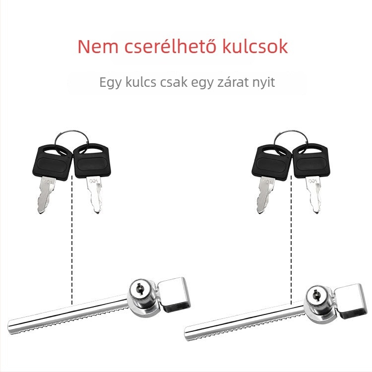 Push-pull üveg vitrín zár, Lixin Hardware, modell 1101, cinkötvözet