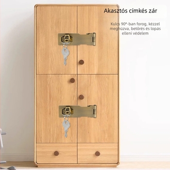 Zárható fiókos tároló szekrény, fúrás nélküli, vastagolt cink-ötvözetes zárlapával; rozsdamentes acél + cink ötvözet; modell Yc – rozsdamentes acél zárlap; alkalmas szekrényekhez, fiókokhoz, íróasztalokhoz és irodai használatra; modern minimalista stílus