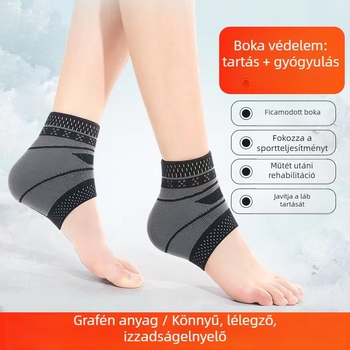 Bokavédő grafén szövettel és elasztánnal, univerzális illeszkedés, védelem a bokának, alkalmas fitnessre, kerékpározásra, túrázásra és téli sportokra