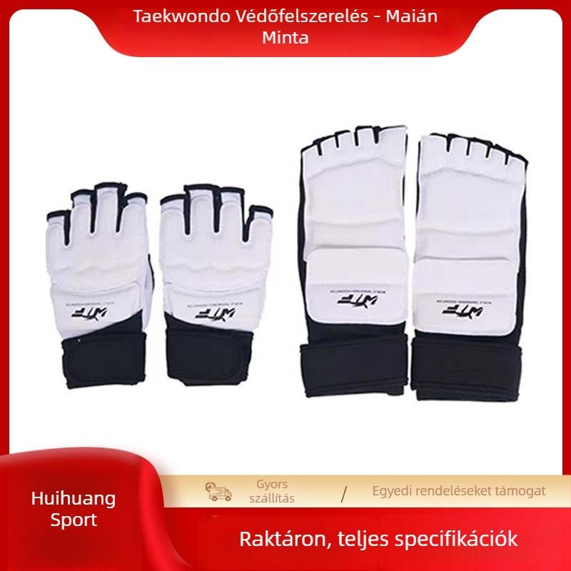 Taekwondo kéz- és lábvédők félujjas kesztyűkkel