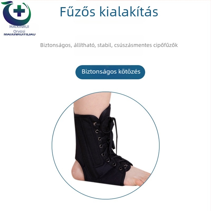 Bokaszalag rögzítő ortézis szalagokkal, bokasérülések elleni védelem, immobilizáció, lélegző rehabilitációs támasz
