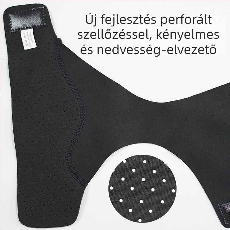 Légáteresztő perforált bokavédő, kompressziós rögzítéssel, szabadtéri sportokra