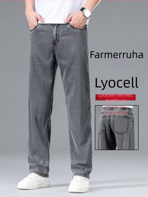 Férfi pamut farmernadrág, mikroelasztikus, szűkített szabás, középmagas derekú, cipzár