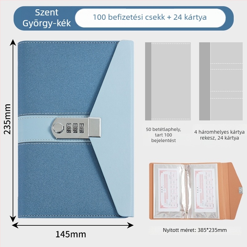 Uno jegyzetfüzet PU borítóval, Dowling 80 g papír, szálkötésű kötés, 50-100 oldal, üzleti iroda stílus