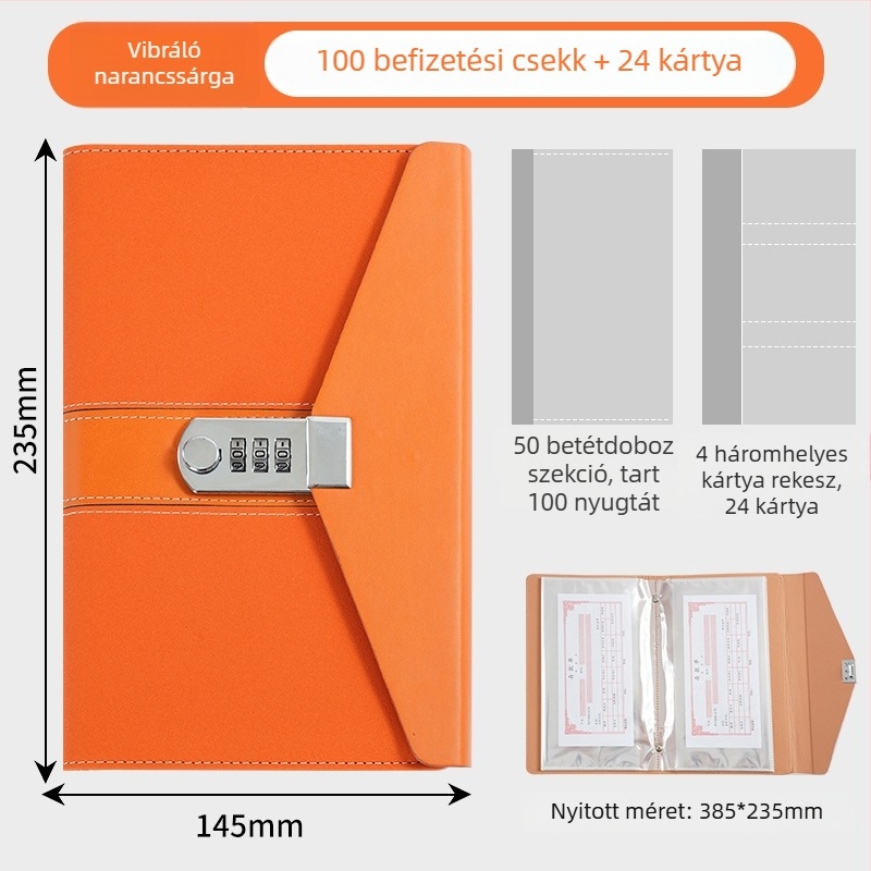 Uno jegyzetfüzet PU borítóval, Dowling 80 g papír, szálkötésű kötés, 50-100 oldal, üzleti iroda stílus