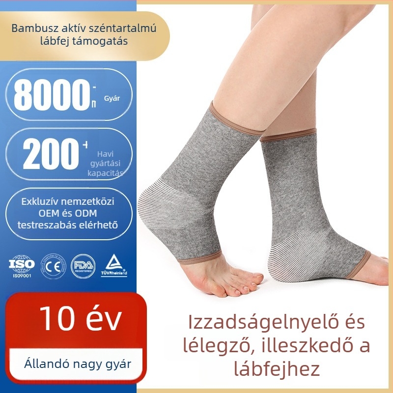 Bokarögzítő — légáteresztő bambuszszénes kötött anyagból, részleges támasz, poliészter alapanyag.