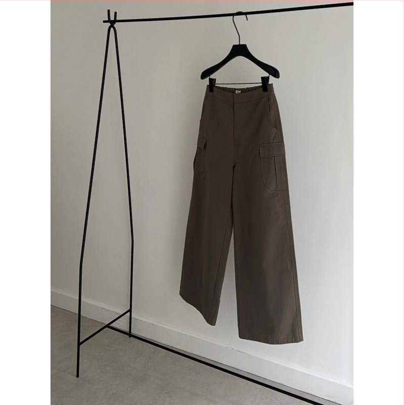Női retro cargo nadrág, magas derekú, egyenes szabás, cipzárral, 95% pamut
