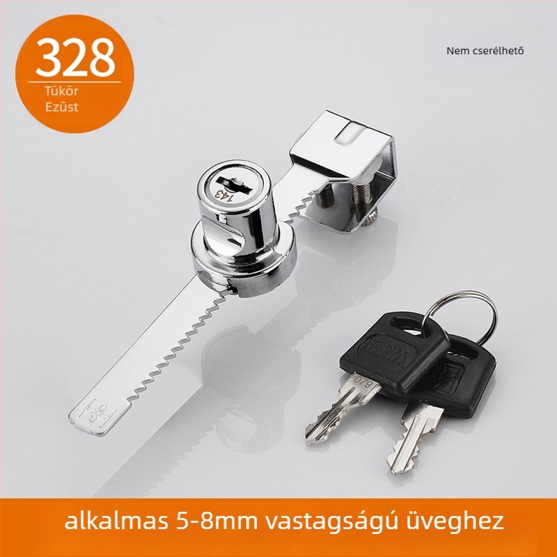 Üvegszekrényzár – cinkötvözet, modell BOLI-02, márka XH, szekrényajtókhoz és fiókokhoz