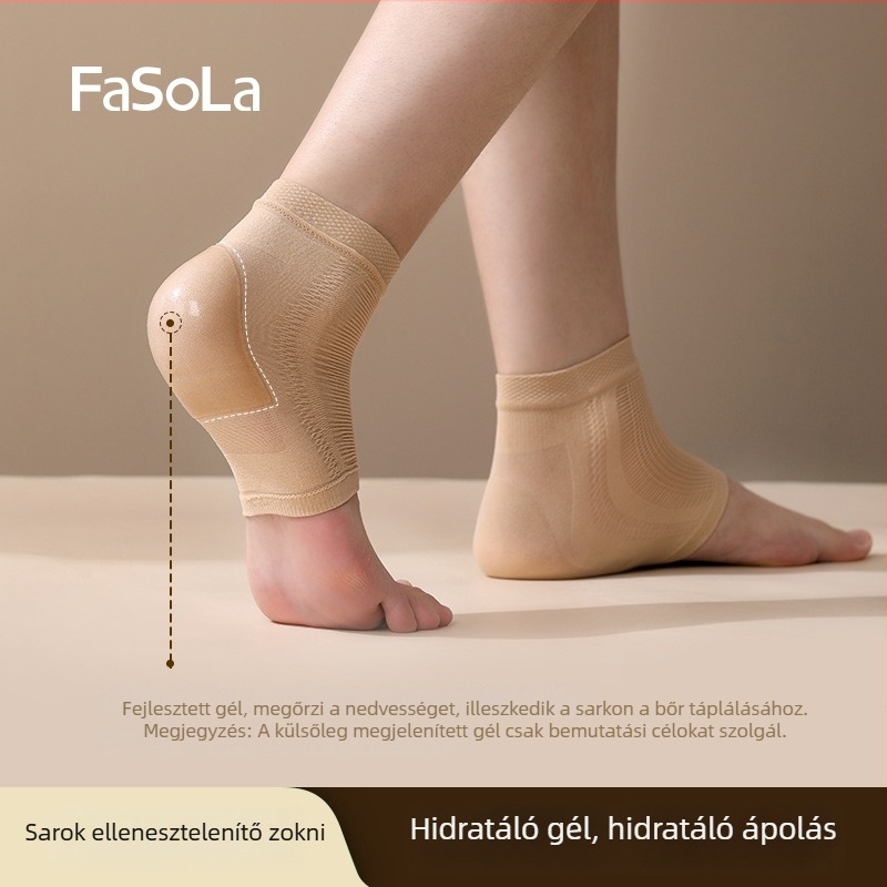 FaSoLa Női Sarokvédő Zokni, Nylon, Egész Éves Használat