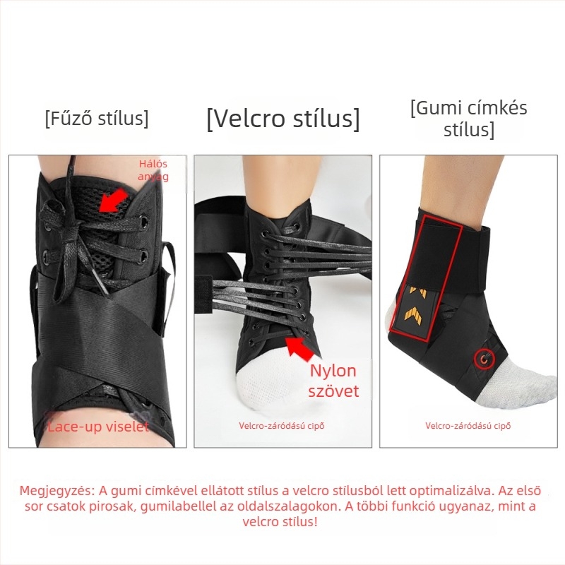 Bokarögzítő ortézis alumínium merevítőkkel a boka ízület stabilizálására és ficamok elleni védelemre