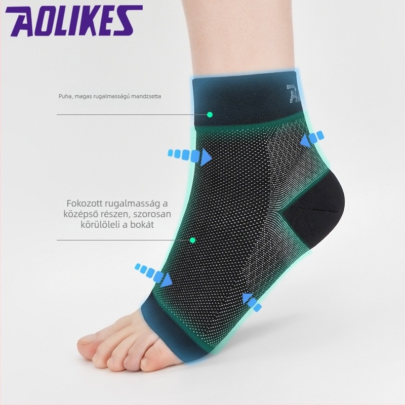 AOLIKES rugalmas boka-kompressziós sleeve, légáteresztő boka védelem kültéri sportokra, futásra, kerékpározásra és táncra