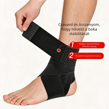 Boka merevítő elasztikus szalagokkal – légáteresztő nylon, bokaízületi stabilizátor, kosárlabdához, dinamikus állítható támogatás