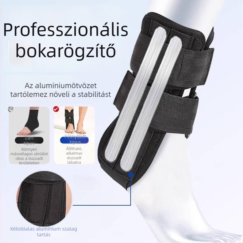 Légáteresztő nylon bokaortézis rögzítőpánttal, szalagsérülések és törések esetén, stabilizálja a bokát