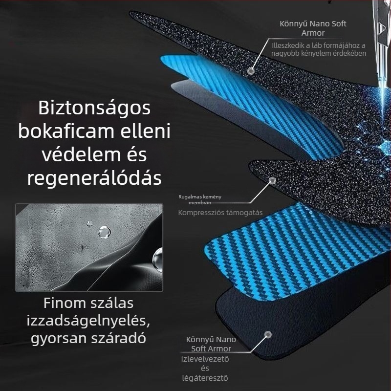 Négyévszakos bokaortézis, könnyű és lélegző, szárazon tartja a lábakat, megakadályozza a ficamokat, stabilizálja az ízületeket, mindennapi sportokra alkalmas