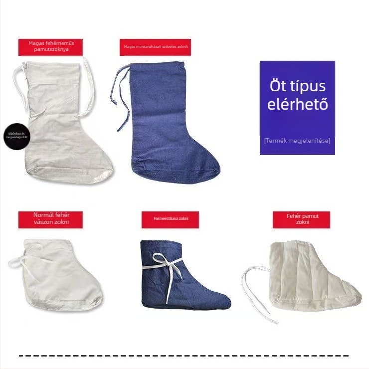Huankang védő borítás a lábra, denim, csúszásmentes védelem, Blue Cloth Socks
