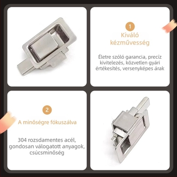 Sea tan MS866-18 Sík doboz zár, húzó típusú teleszkópos beépített zárszerkezet, eszköztartó dobozhoz, 304 rozsdamentes acél panel, szekrényekhez és irodai bútorokhoz, Új kínai stílus