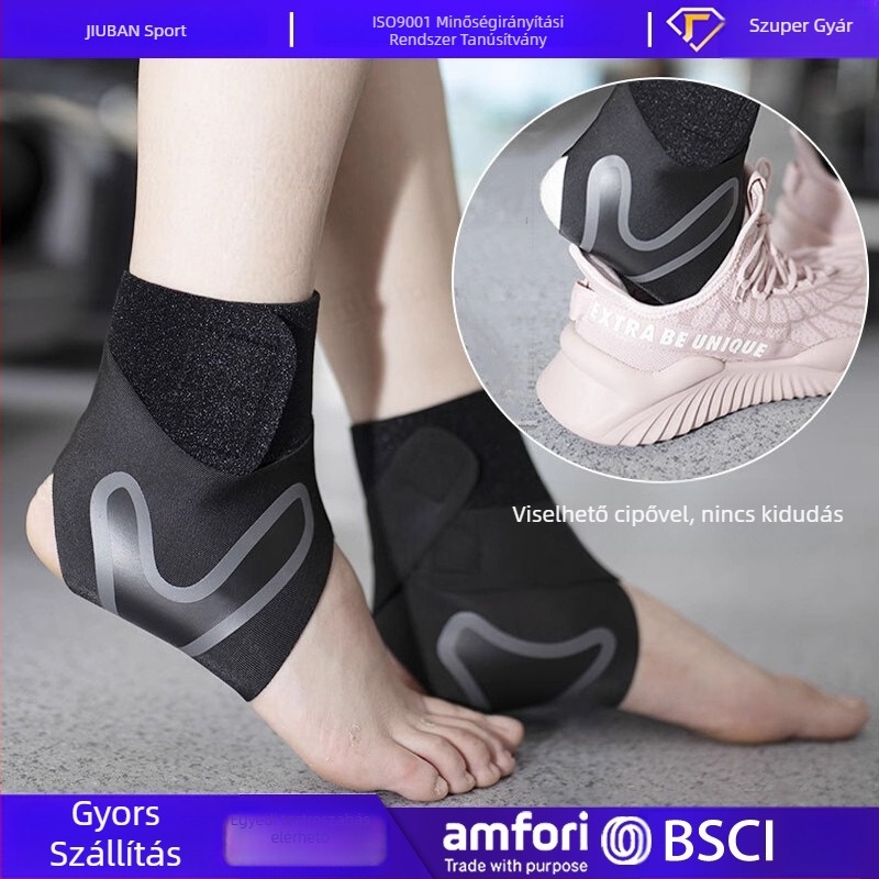 Gyűrű alakú kompressziós bokavédő, kétoldali Velcro-zárással, bokavédelmet nyújt, alkalmas kosárlabdára és ugrókötélhez