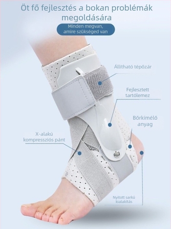 Uniszex bokaortézis a bokaízület stabilizálására és ficam elleni védelemre, légáteresztő rehabilitációs ortézis a bokának