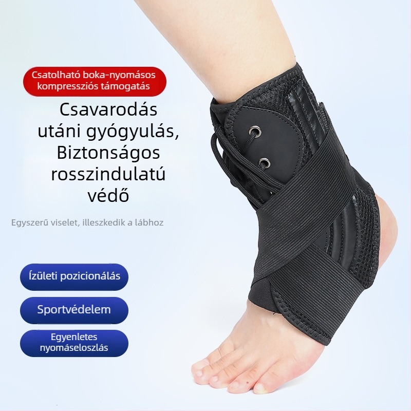 Bokavédő Velcro pánttal és elasztikus kompresszióval, szivacsos test, 4 rugós saroktámasz