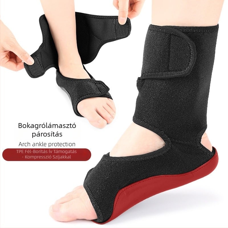Bokarögzítő ortézis ív-támogatással lapos lábakhoz, XO-formájú lábakhoz és lábfej-inverzióhoz (bokavédelem, ívtámogatás, lapos láb, XO-formájú lábak, invertálás)