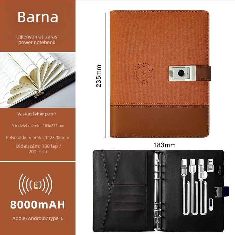 Leválasztható lapokkal ellátott notesz, műbőr borítóval, erdőpapír 80 g/m², 100 oldal