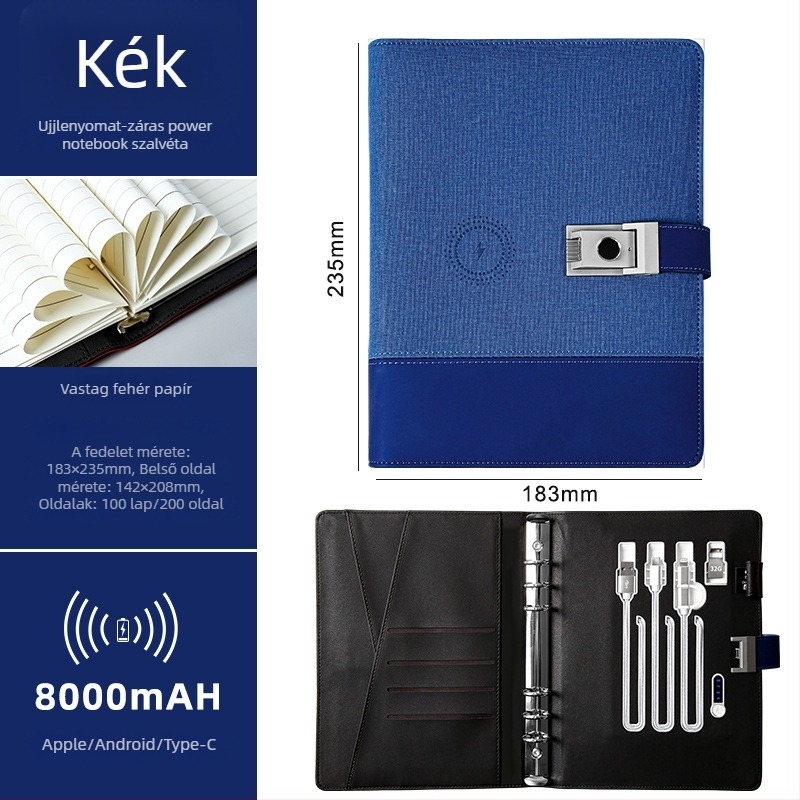 Leválasztható lapokkal ellátott notesz, műbőr borítóval, erdőpapír 80 g/m², 100 oldal