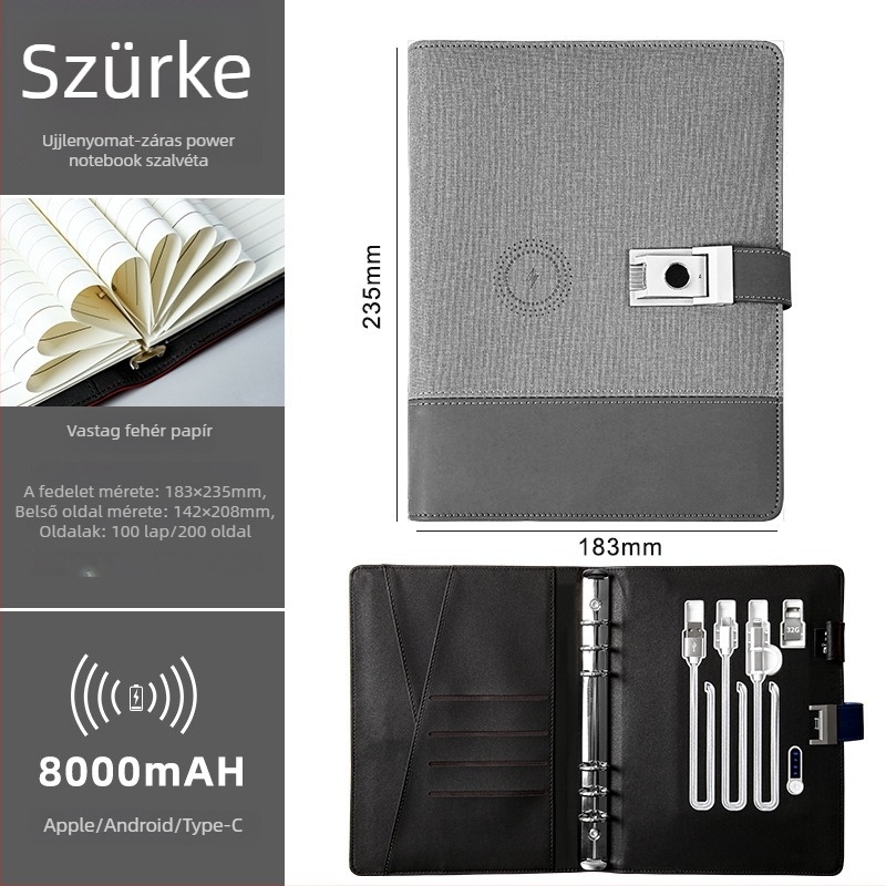 Leválasztható lapokkal ellátott notesz, műbőr borítóval, erdőpapír 80 g/m², 100 oldal