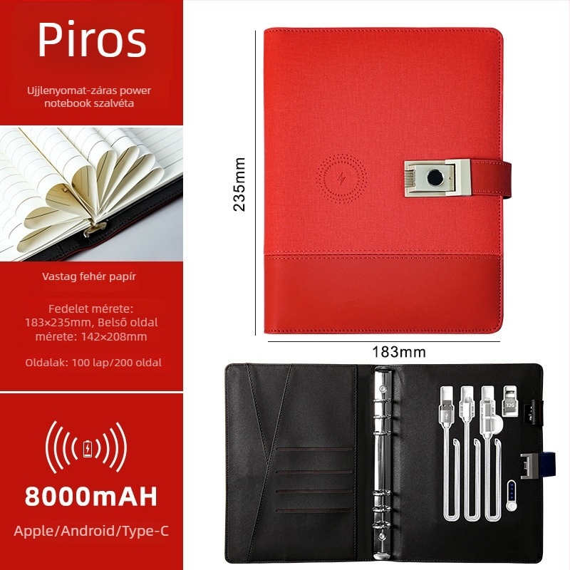 Leválasztható lapokkal ellátott notesz, műbőr borítóval, erdőpapír 80 g/m², 100 oldal