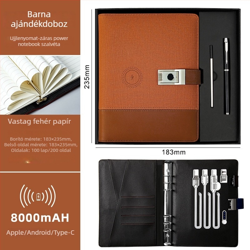Leválasztható lapokkal ellátott notesz, műbőr borítóval, erdőpapír 80 g/m², 100 oldal