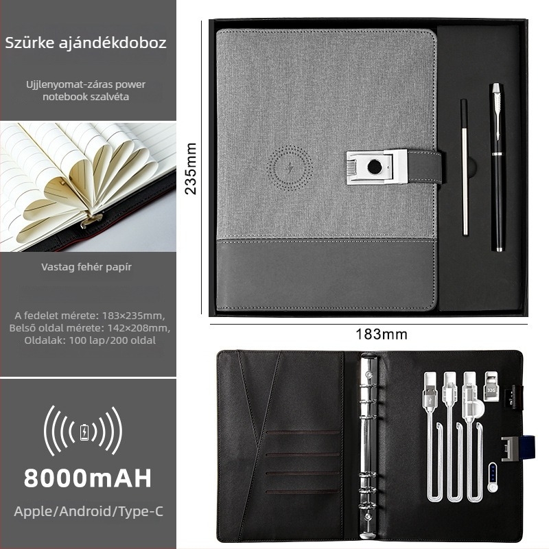 Leválasztható lapokkal ellátott notesz, műbőr borítóval, erdőpapír 80 g/m², 100 oldal