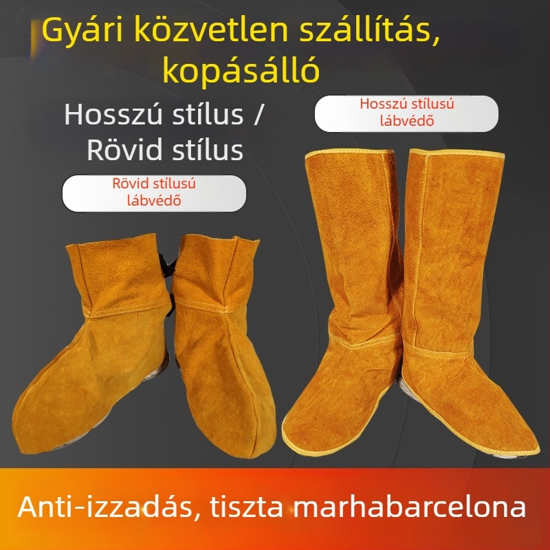Hegesztő talpvédő — két réteg tehénbőrből, többször használható, védelem; Márka Huayi; Eredet Linyi