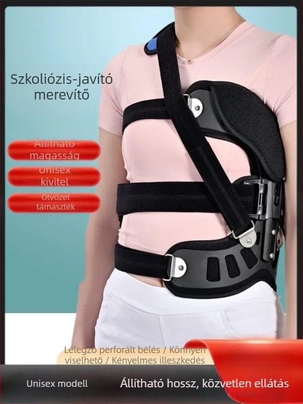 Felnőttkori scoliosis korrekciós öv hátsó támasztással és gerincfixáló merevítő