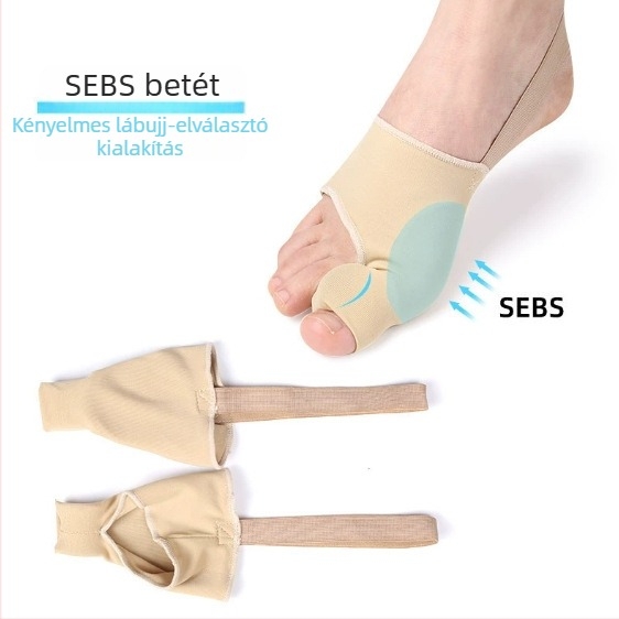 SEBS pántos ujj-elválasztó lábfejhez Lycra harisnyával – bütyökvédő párna és korrektor