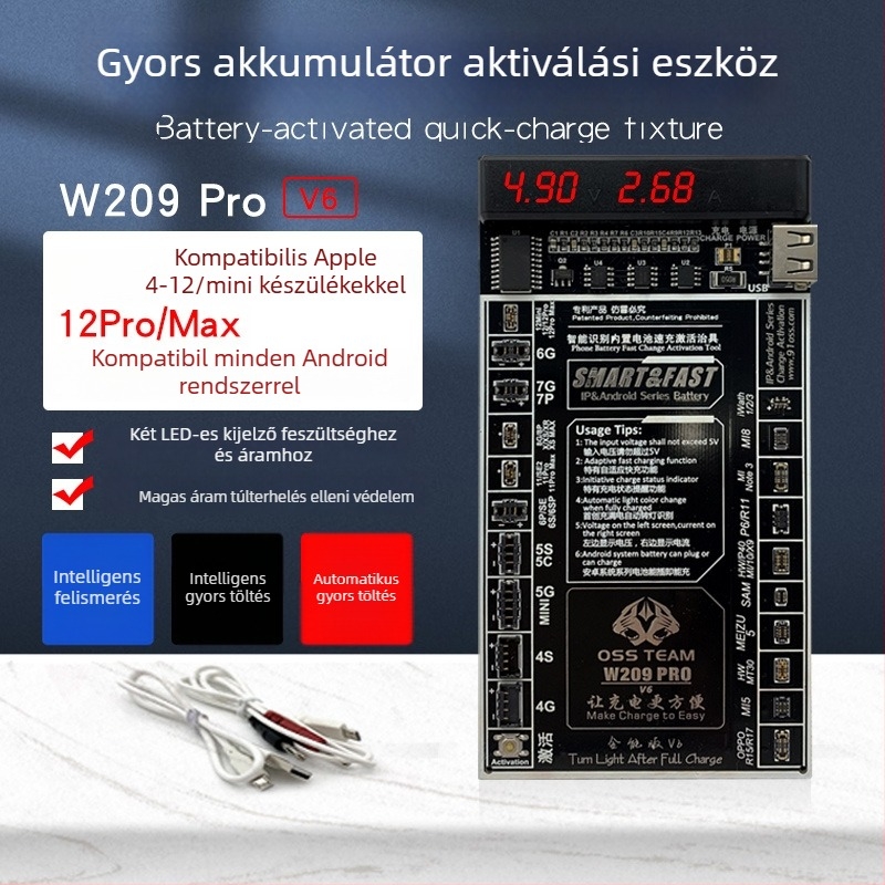 Fejlesztett verzió: Apple akkumulátor töltés aktiváló kártya tápegység bekapcsoló vonala – mobiltelefon javítási és teszt vonal