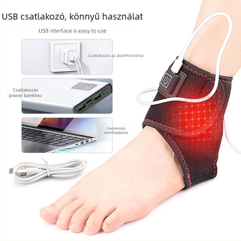 USB melegítő boka protektor hőmérséklet-szabályozóval, uniszex felnőtteknek, sporthoz, poliészter rost és kristály velúr