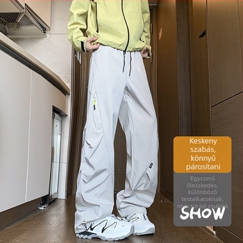 Férfi háromvédelmes túranadrág, egyenes szabású, vízálló poliészter keverék, mikro-elasztikus, középső derék, HK9662