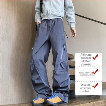 Férfi háromvédelmes túranadrág, egyenes szabású, vízálló poliészter keverék, mikro-elasztikus, középső derék, HK9662