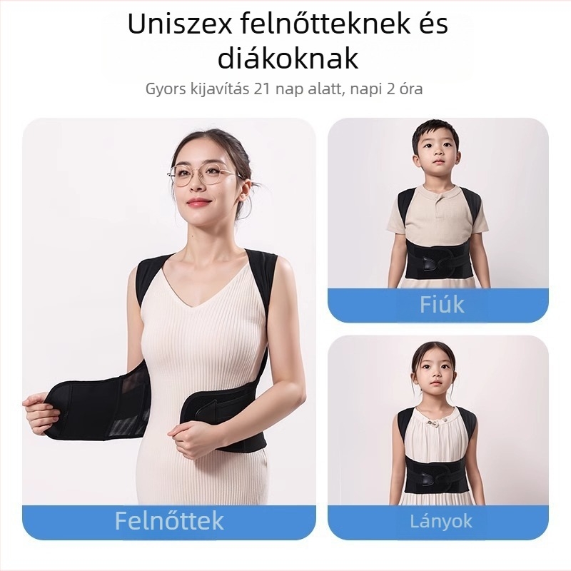 Hát- és vállakhoz készült tartásjavító öv scoliózissal, váll- és hátnyitás, hátnyújtás felnőtteknek