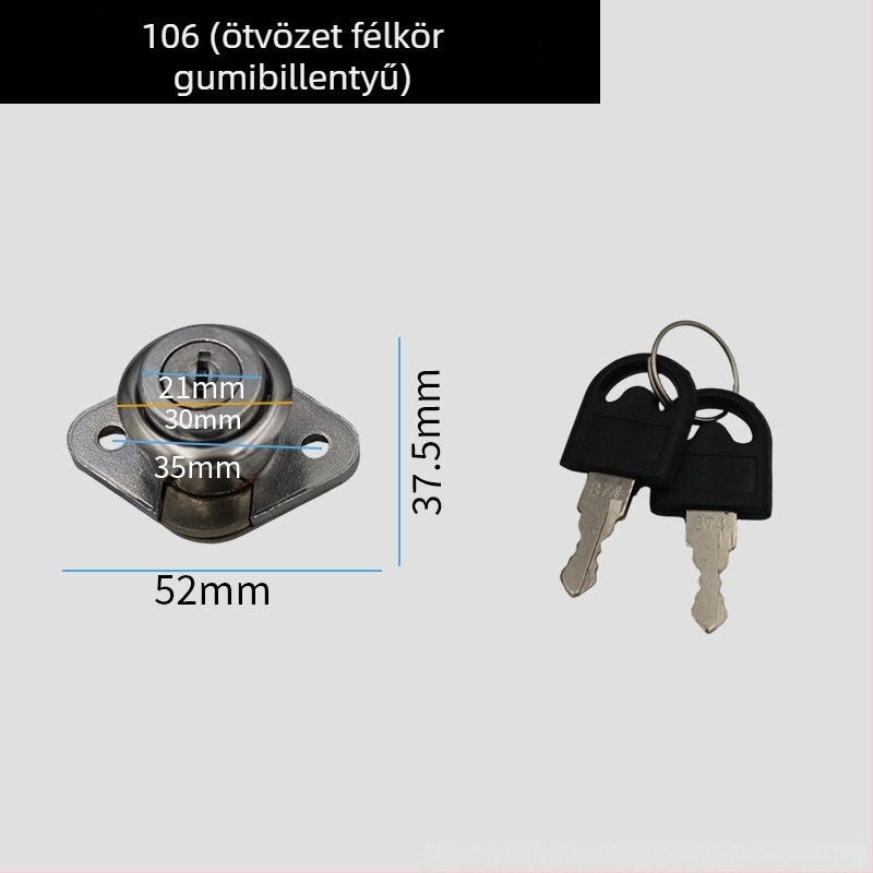 Fiókzár és szekrényzár, cinkötvözet, modellek 138-22, 139-22, 106, 106c, Lemon shuo