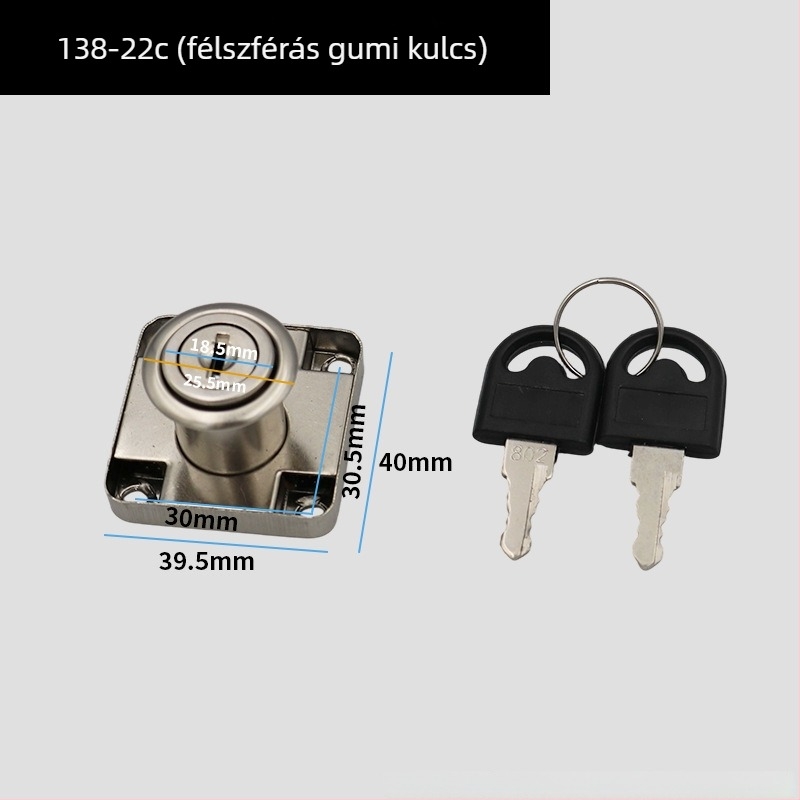 Fiókzár és szekrényzár, cinkötvözet, modellek 138-22, 139-22, 106, 106c, Lemon shuo
