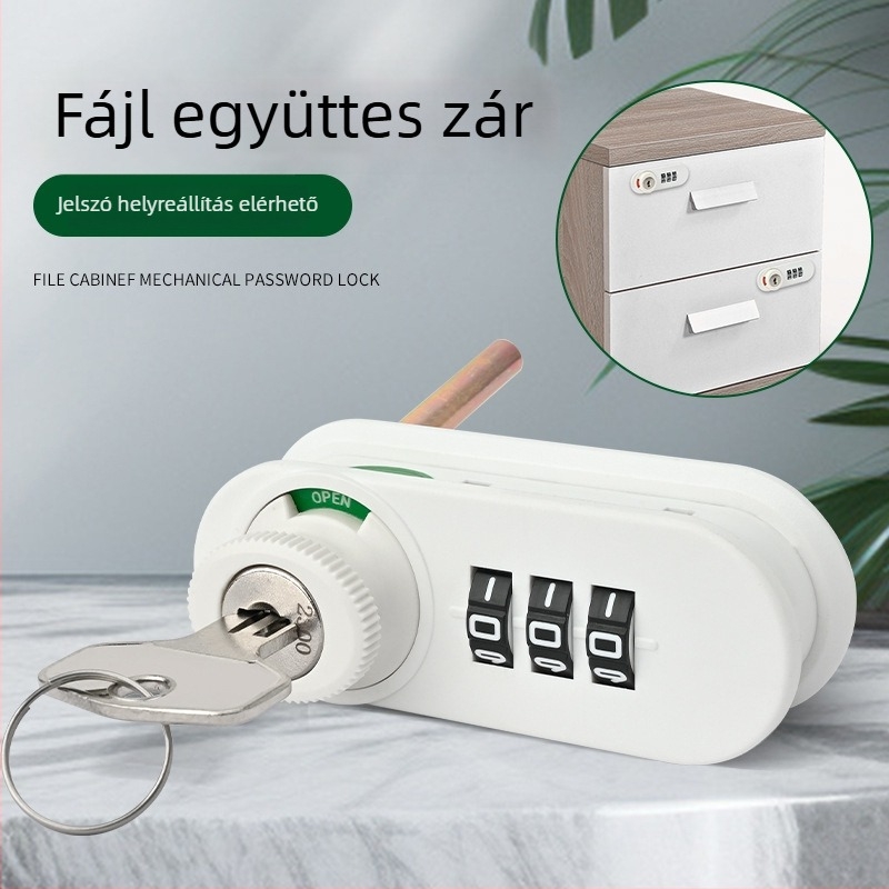 WT 3-digit mechanikus jelszavas zár szekrényekhez és fiókokhoz — Modell 9548, Anyag: Műanyag, Modern Minimalista Stílus