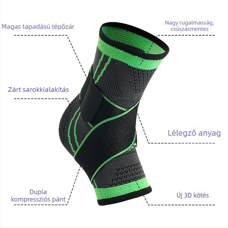 Légáteresztő kötött bokarögzítő állítható pánttal, sportos boka-támasz, védelem a bokasérülések ellen, kosárlabda és fitnesz