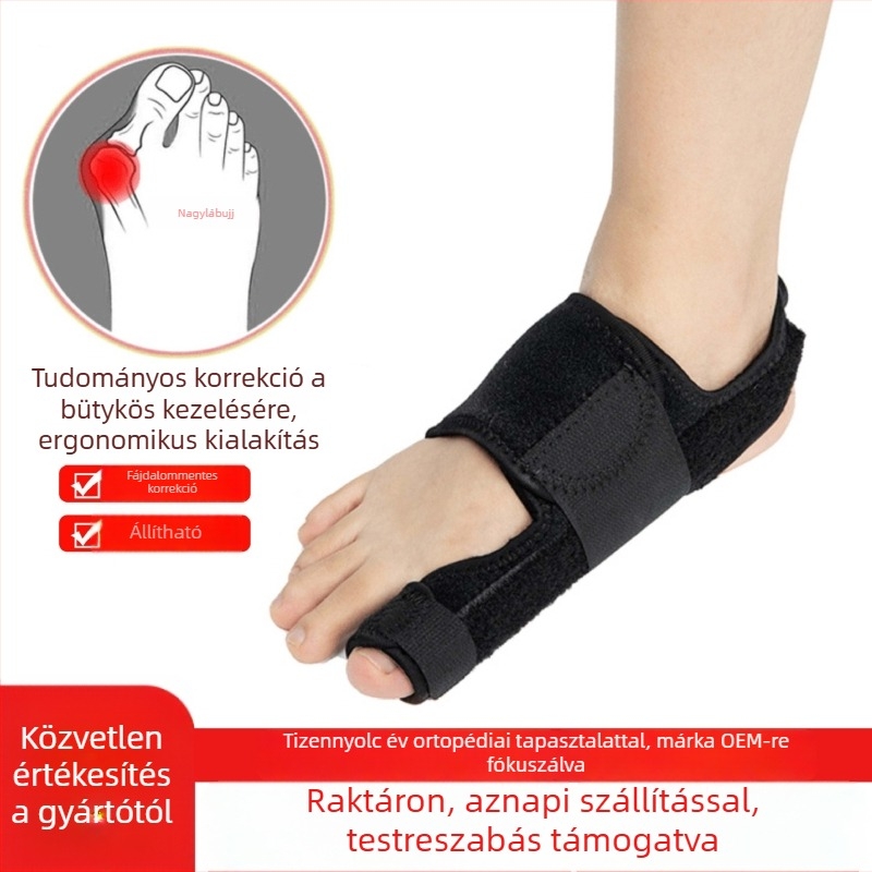 Hallux valgus korrigáló pánt, gumi, Modell 032, Stílus: nagy lábujj korrigálás, AWSP, férfiaknak és nőknek