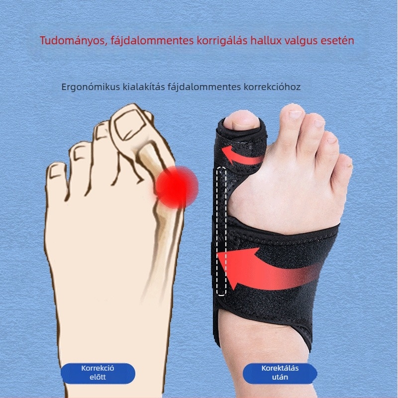 Hallux valgus korrigáló pánt, gumi, Modell 032, Stílus: nagy lábujj korrigálás, AWSP, férfiaknak és nőknek