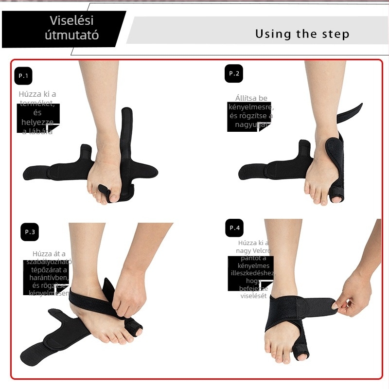 Hallux valgus korrigáló pánt, gumi, Modell 032, Stílus: nagy lábujj korrigálás, AWSP, férfiaknak és nőknek