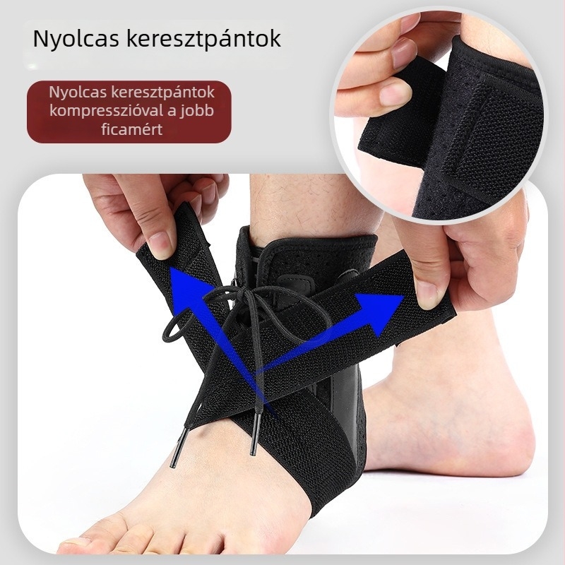 Bokaszalagortézis nyolcas kereszt rögzítővel és csatos zárással – futballhoz