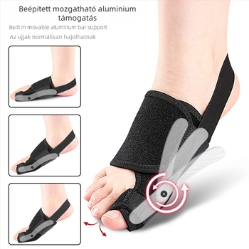 Lábujjvédő ujjvédő belső és külső elválasztókkal; anyagok: OK anyag, SBR, poliszter, alumíniumcsík, szilikon, Velcro; márka Foot Product Collection; használható minden évszakban.
