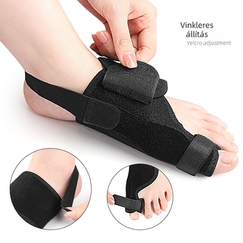 Lábujjvédő ujjvédő belső és külső elválasztókkal; anyagok: OK anyag, SBR, poliszter, alumíniumcsík, szilikon, Velcro; márka Foot Product Collection; használható minden évszakban.